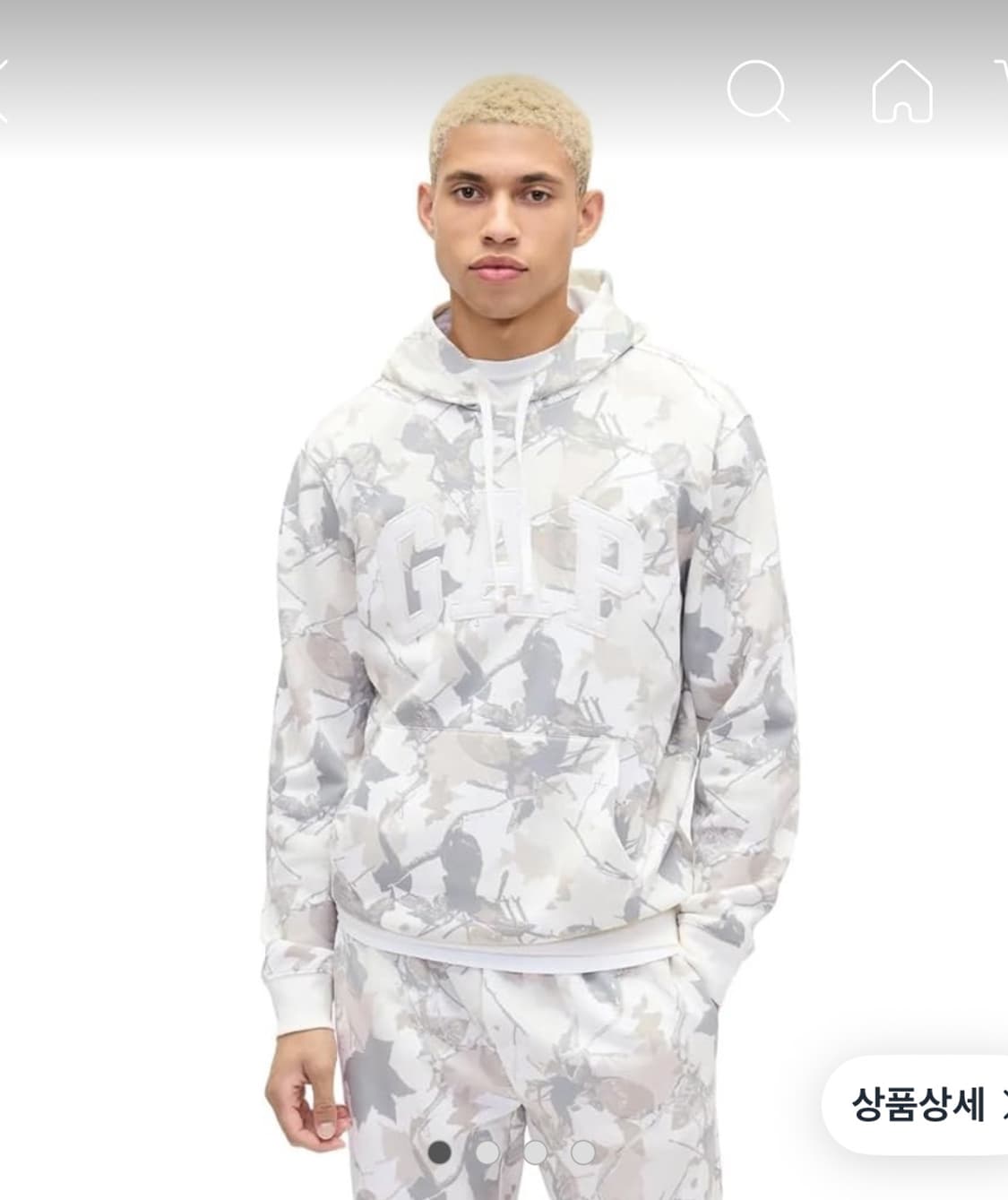 GAP 릴렉스드 로고 플리스 후드 스웨트셔츠 -Grey Camo 상품이미지2