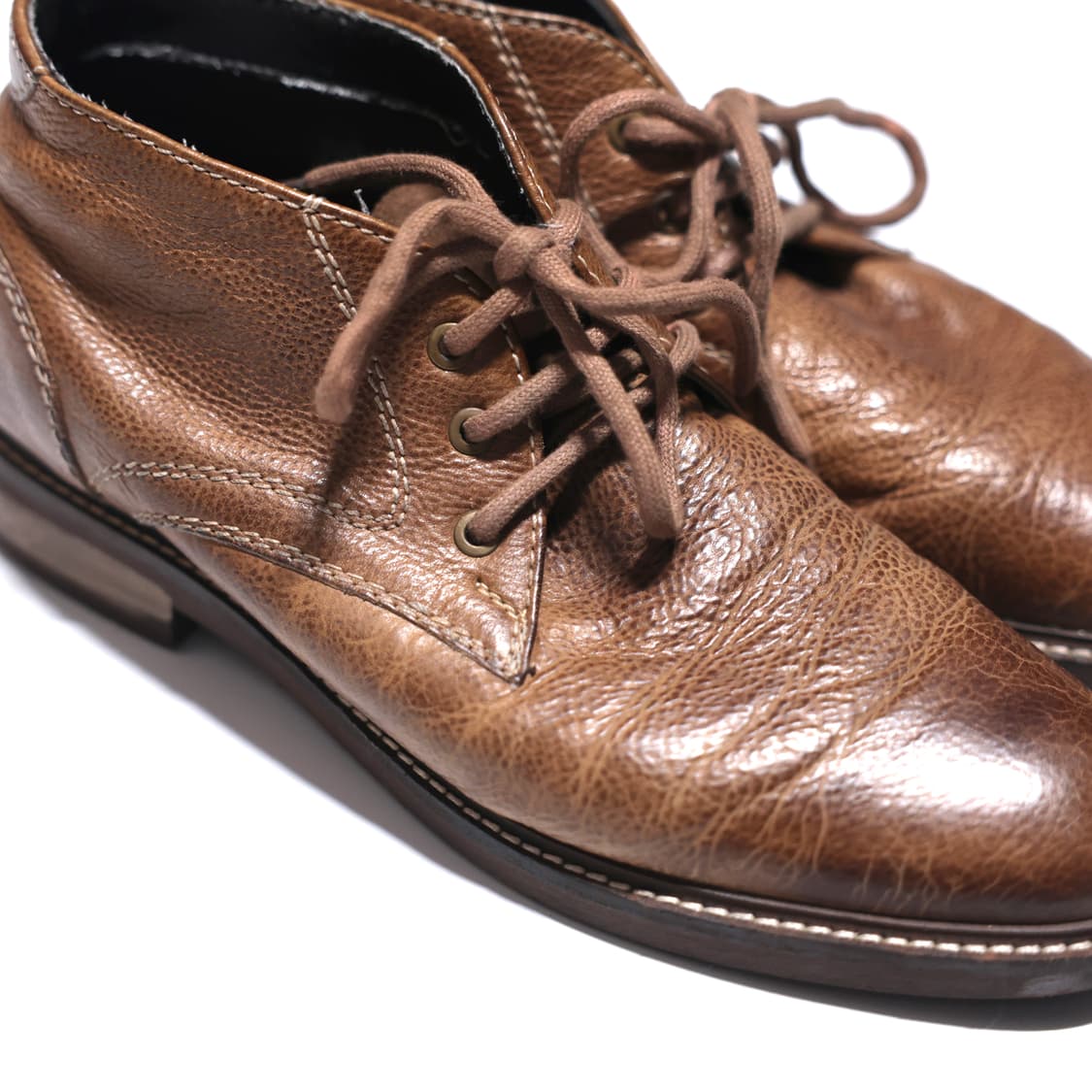 Brown Grained Leather Derby Shoes 상품이미지3