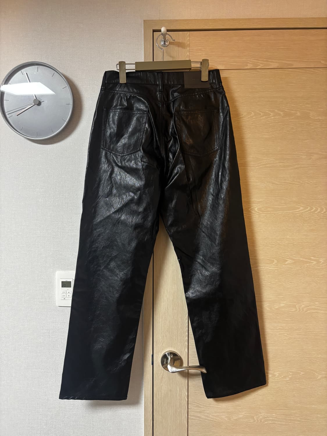 택포/S급) 아워레가시 포멀 모토컷 케이지안 블랙 페이크 레더 팬츠 상품이미지3