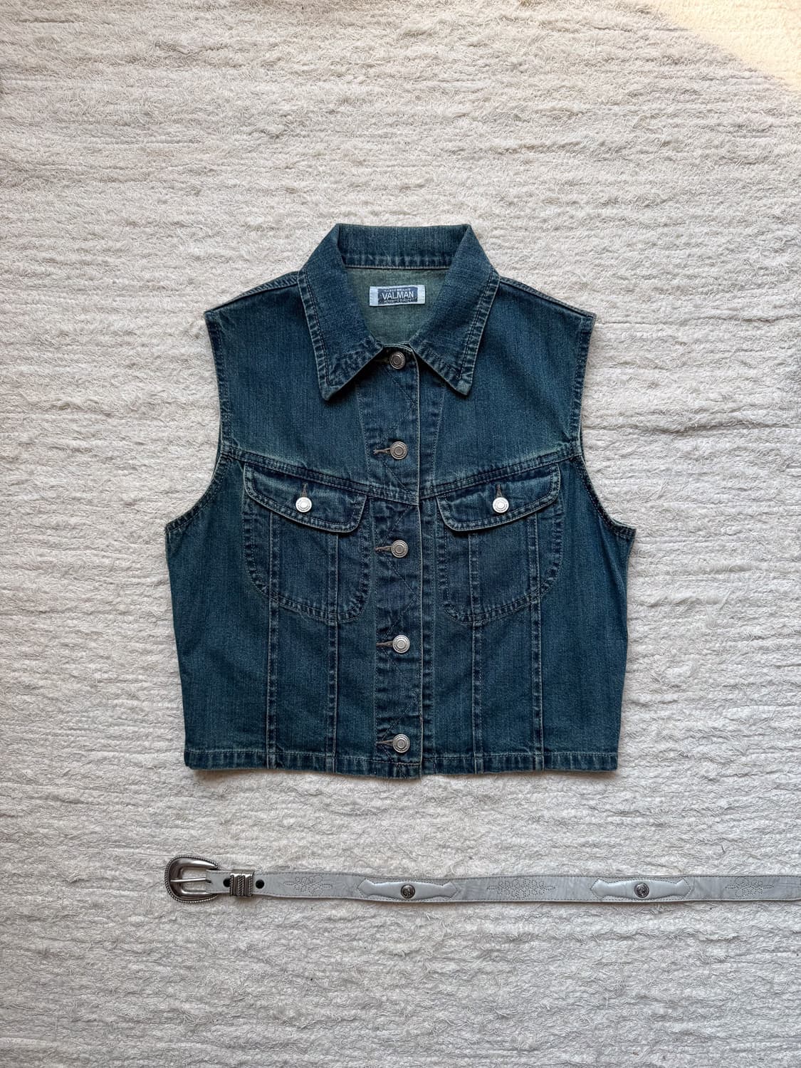 Buckle-washed Denim Vest 0149 상품이미지1