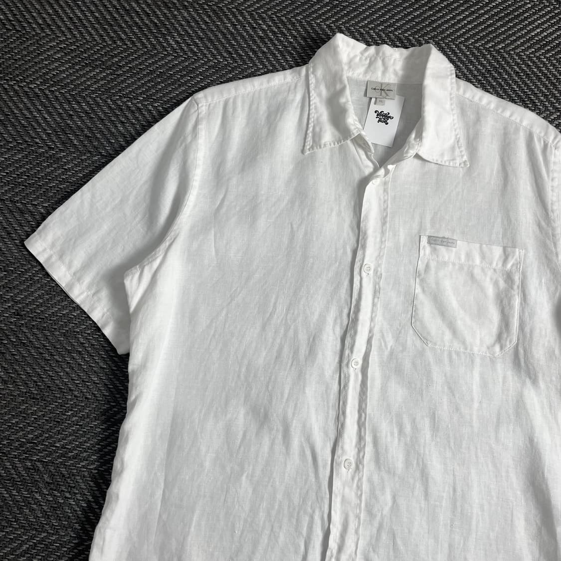 00s 캘빈클라인 아카이브 반팔 린넨 셔츠o 3529 상품이미지3