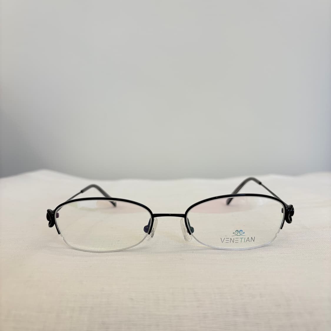 VENETIAN 블랙 반무테 빈티지안경 상품이미지1