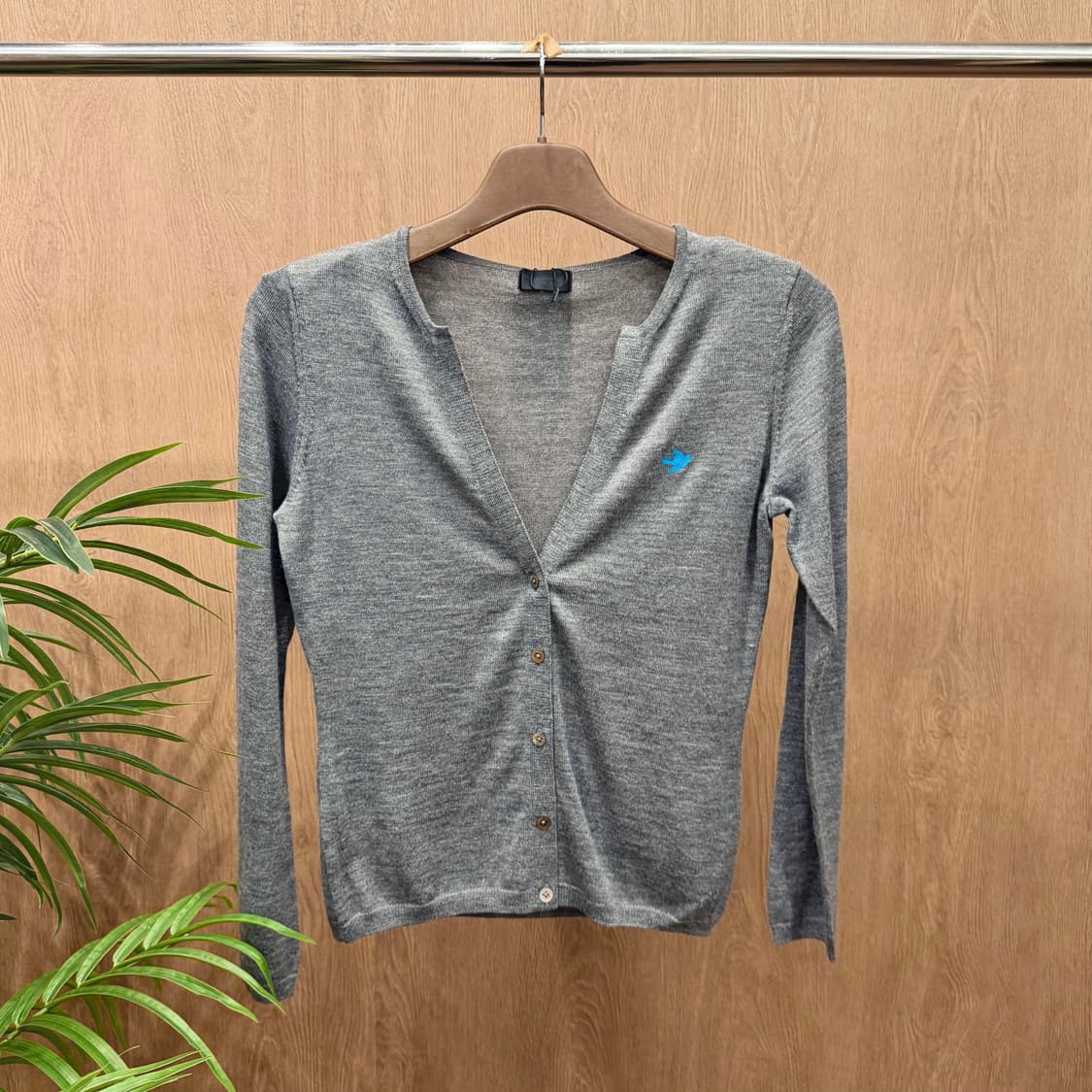 폴스미스 블랙 라벨 울 니트 가디건 블루 버드 로고 자수 디테일 그레이 상품이미지1