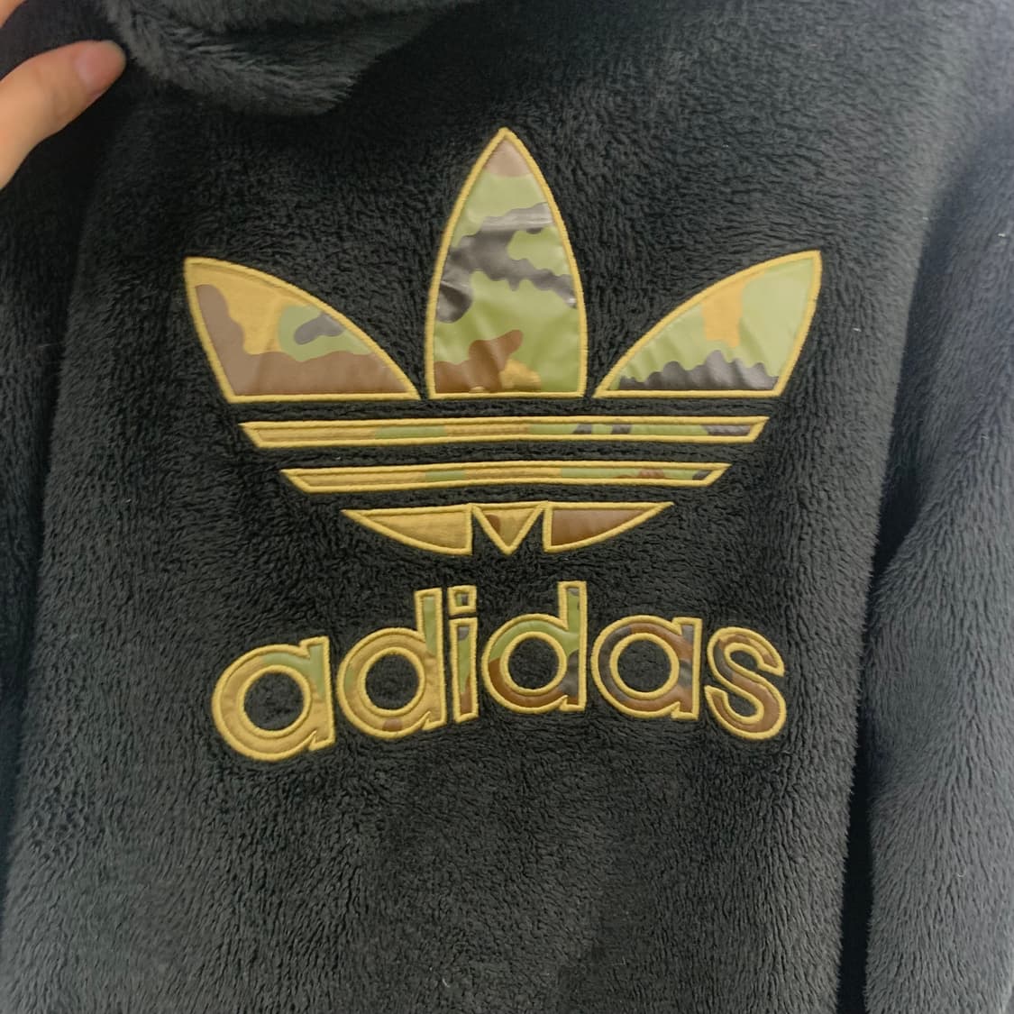 아디다스 카모 파이어버드 블랙 쉐르파 후드집업 상품이미지6