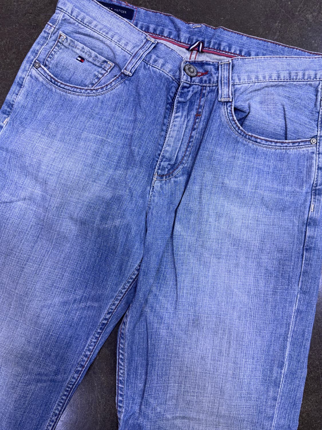 타미힐피거 메디슨 스트레이트핏 빈티지 연청 워싱 데님팬츠 32 상품이미지3