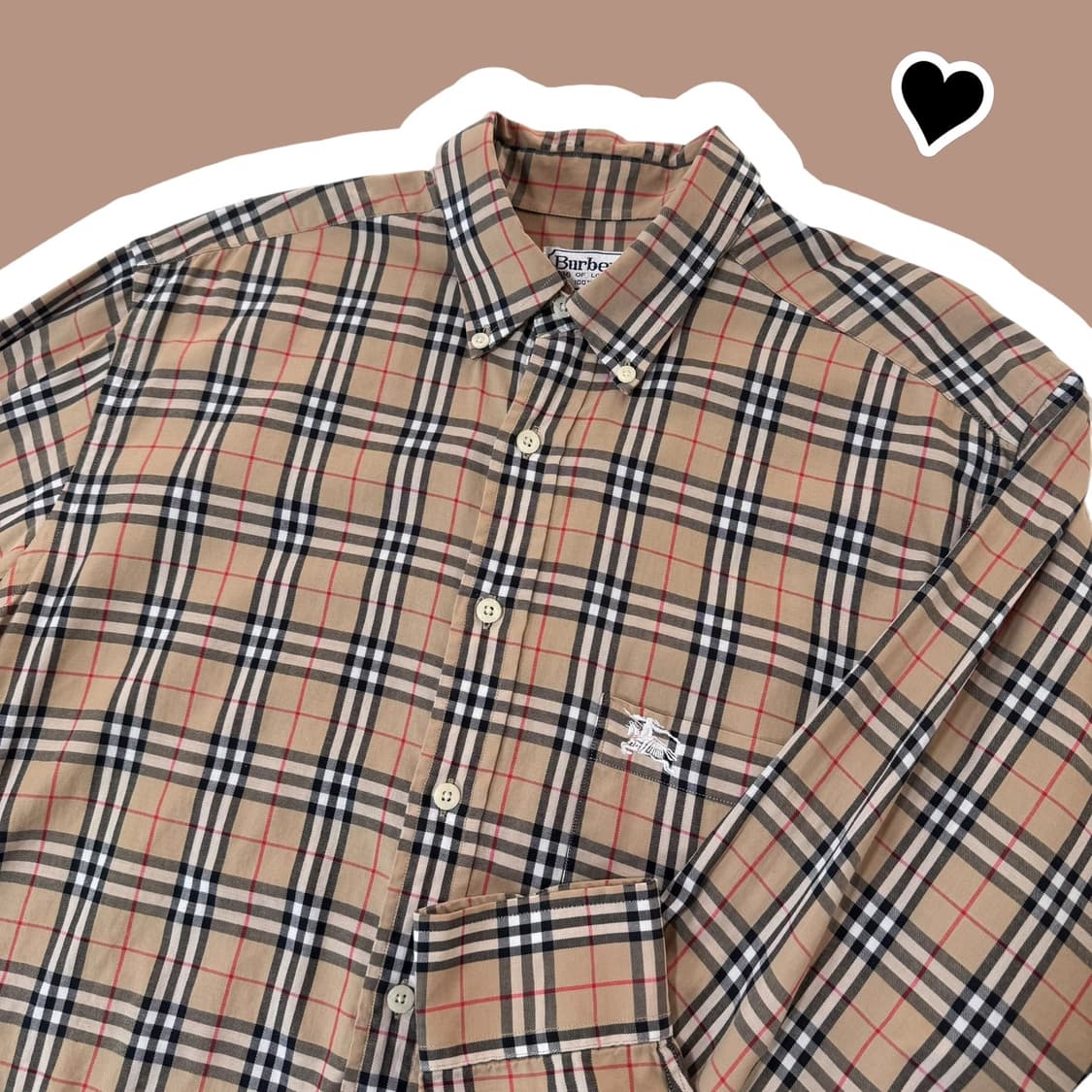 정품 버버리 노바체크 베이지 셔츠 상품이미지1