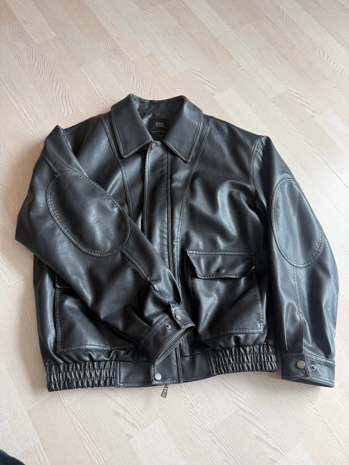 워싱 비건 레더 자켓 상품이미지2