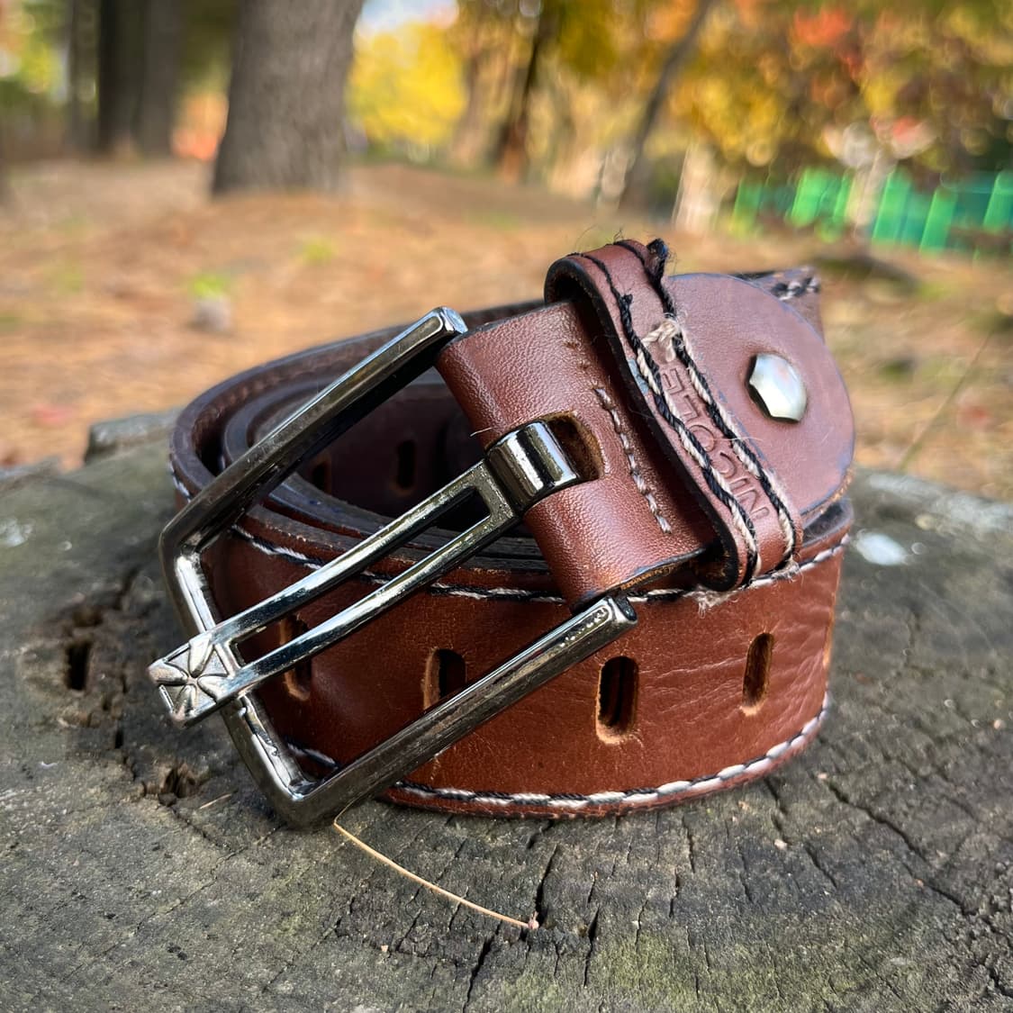 니콜 밀러 더블 스티치 리얼 레더 벨트 상품이미지6