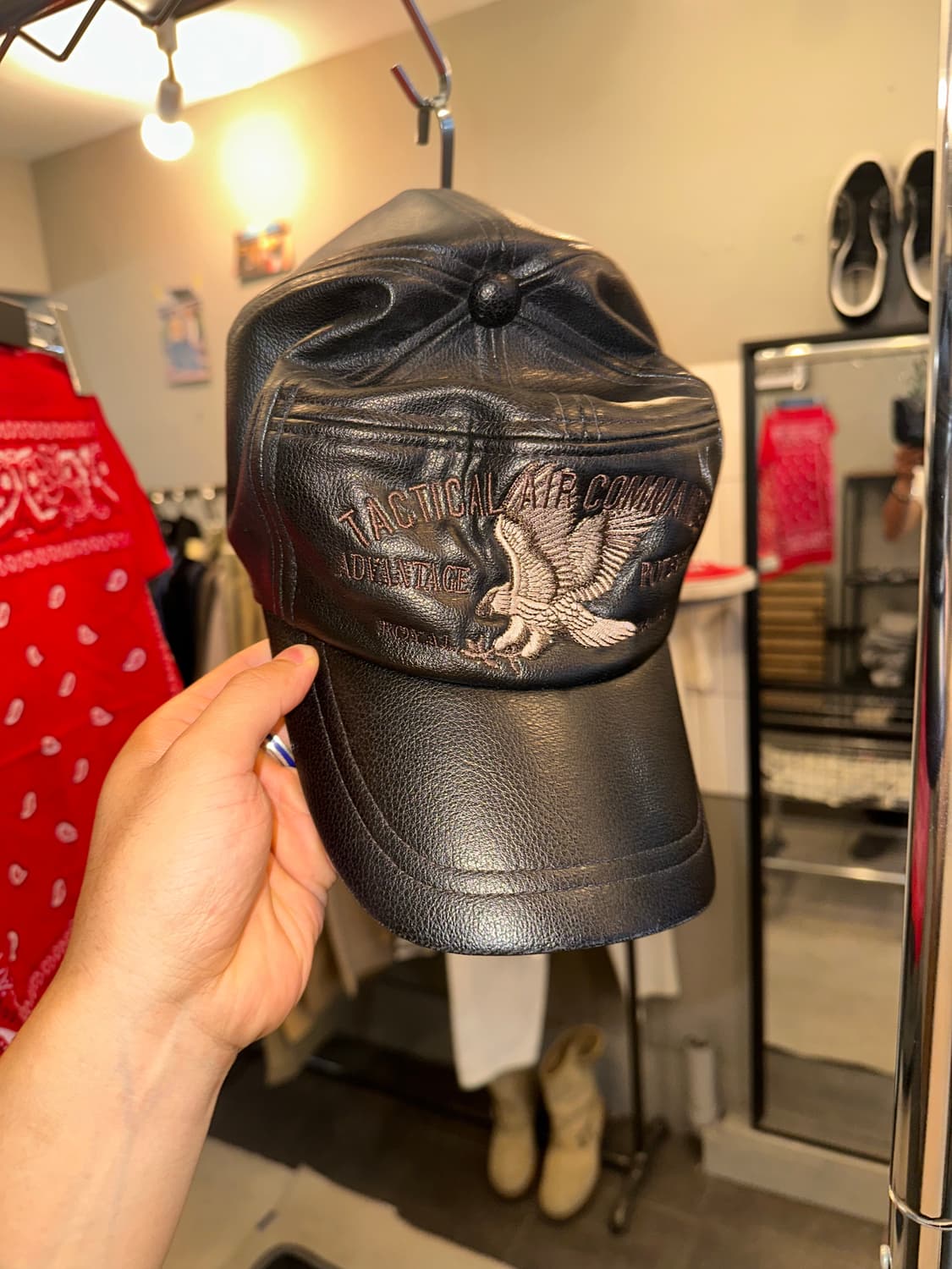 90’s Tactical Bike leather trucket cap 상품이미지5