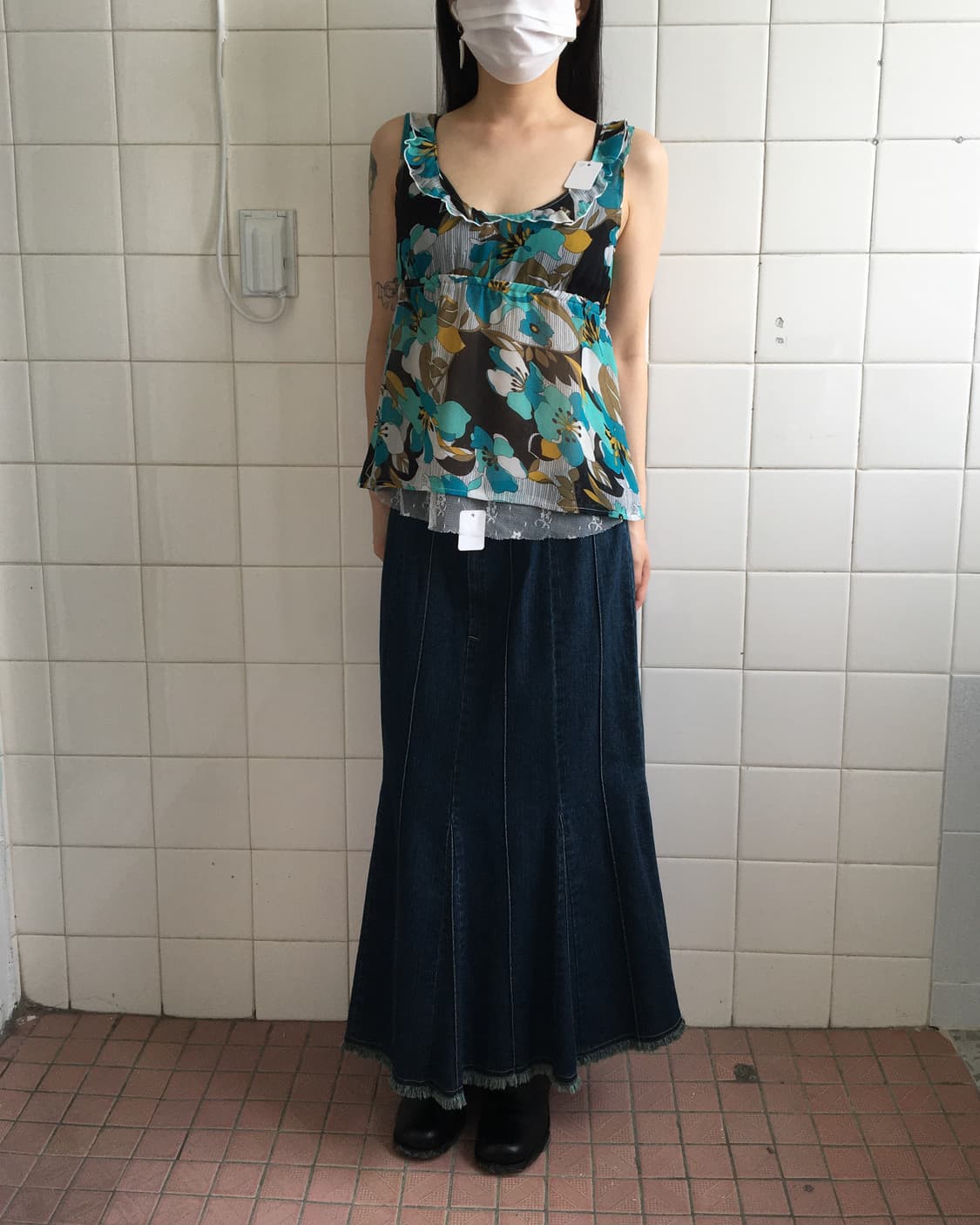 Pattern frill sleeveeless 상품이미지8