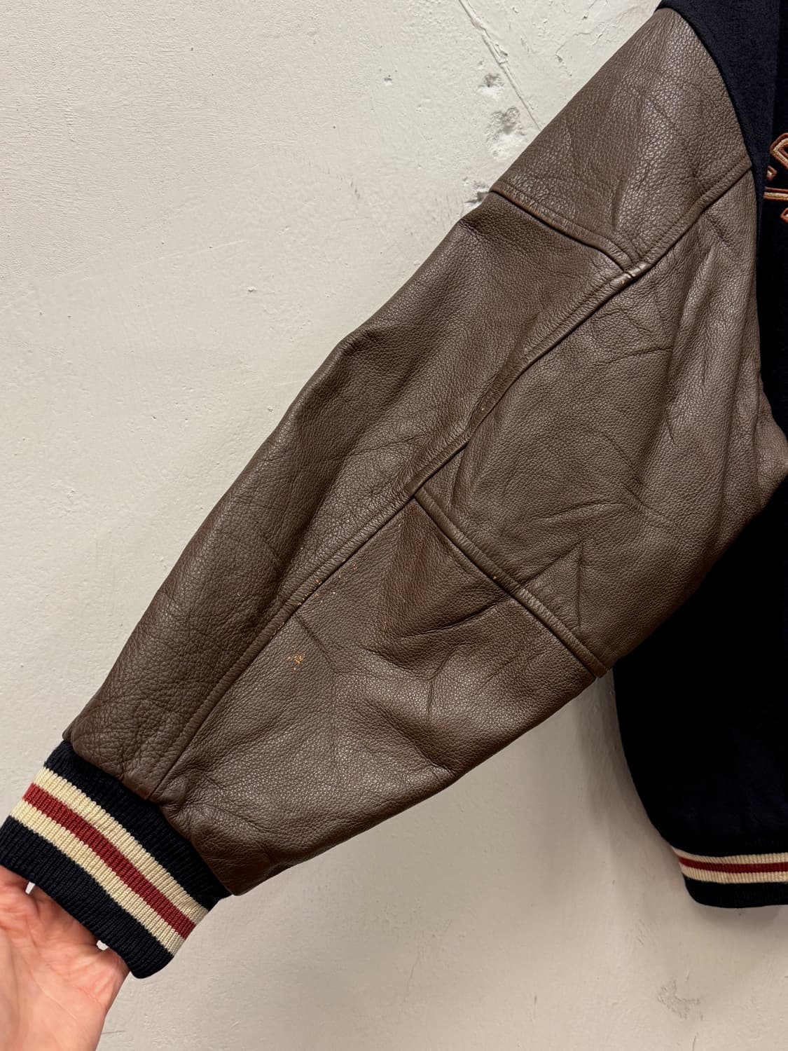 XL) 90s McGREGOR CLUB Leather Arm Varsit 상품이미지5