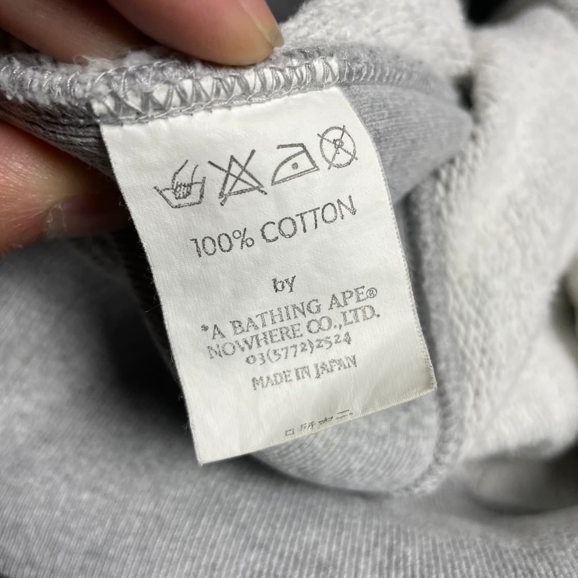 90's 베이프 그레이 스웻 후디 상품이미지4