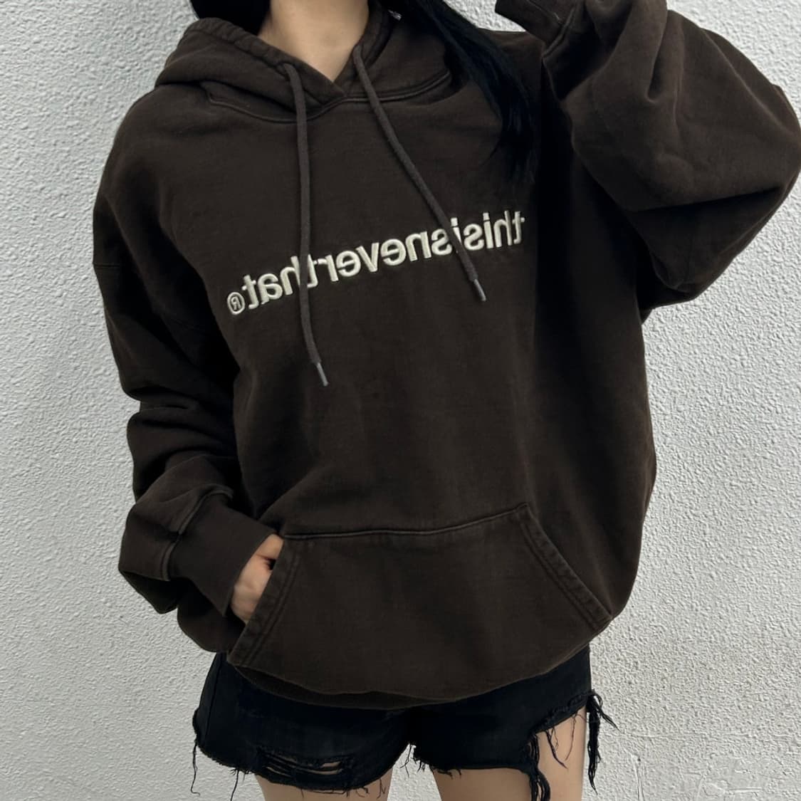 디스이즈네버댓 자수로고 초코맛 후드 XL 상품이미지1