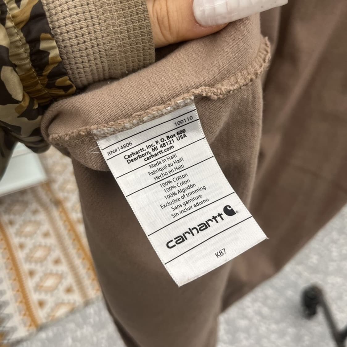 칼하트 빈티지 캐주얼 오트밀 베이지 포켓 반팔티 M C10788 상품이미지6