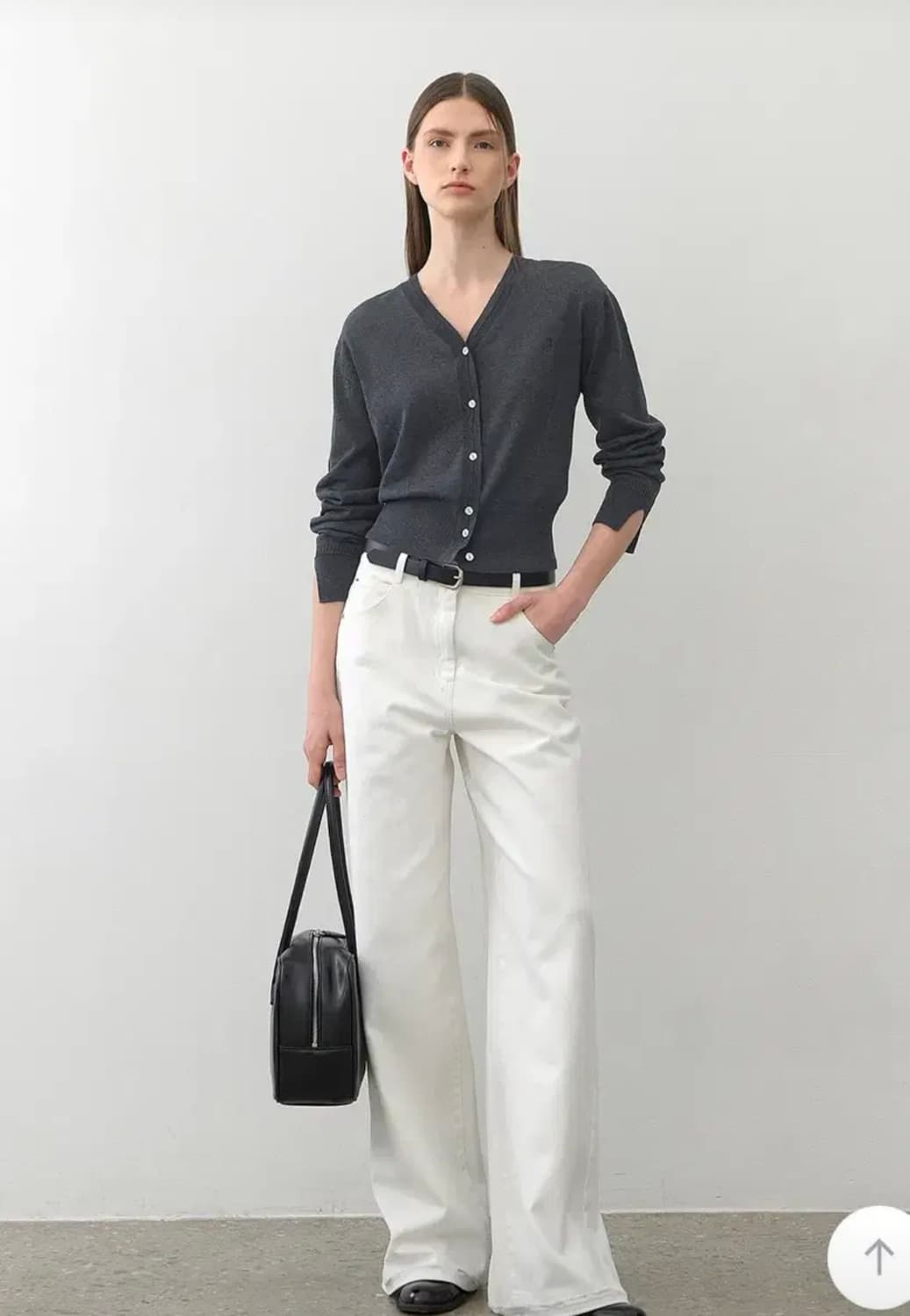 아틀리에나인 에센셜 니트 가디건 차콜  상품이미지3