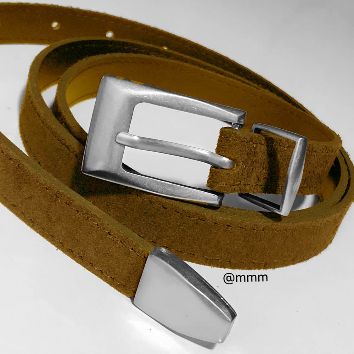 [Unisex]스퀘어 스웨이드 벨트 카멜 상품이미지7