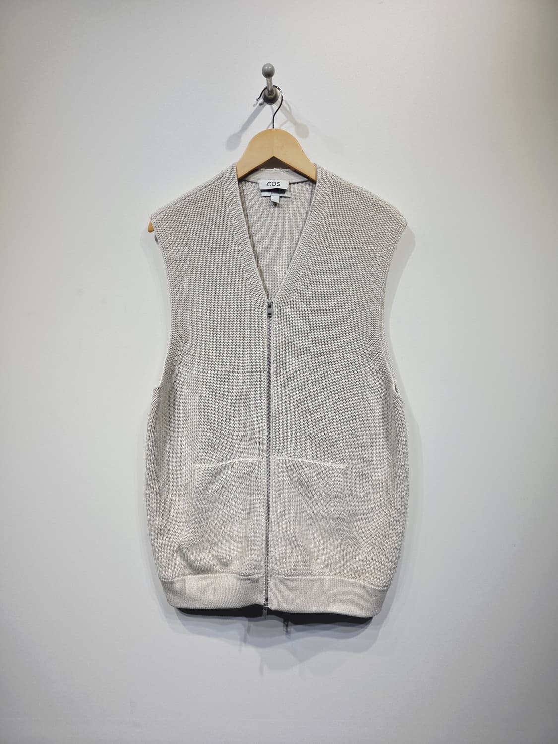 COS 코스 코튼 니트 투웨이 집업 베스트 조끼 상품이미지2