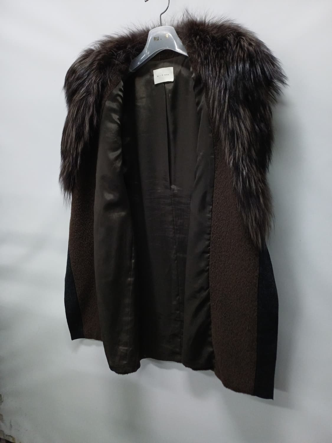 미샤(MICHAA) 정품 라마 혼방 폭스퍼 코트 상품이미지6