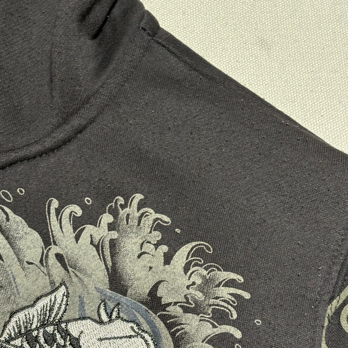 L jp빈티지 이레즈미 잉어자수 스웻코튼 후드집업 상품이미지7