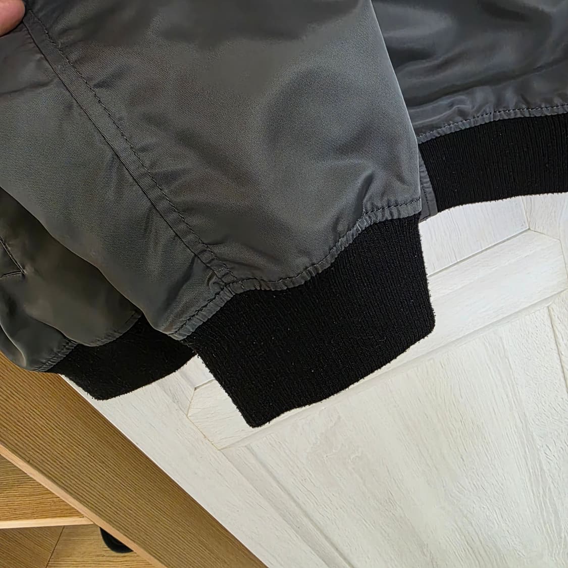 에비수 용 자수 봄버 자켓 그레이 (110) 상품이미지5