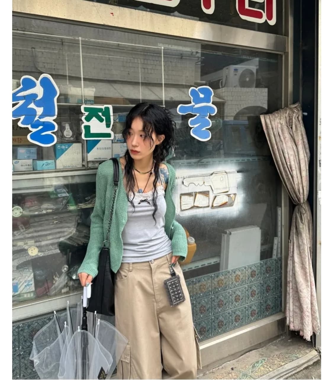 모래하우스 cloud knitting 가디건 그린 상품이미지2