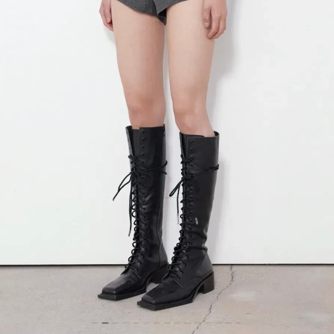 보헤미안서울 보헴서 스퀘어 레이스업 부츠 240-245 상품이미지1