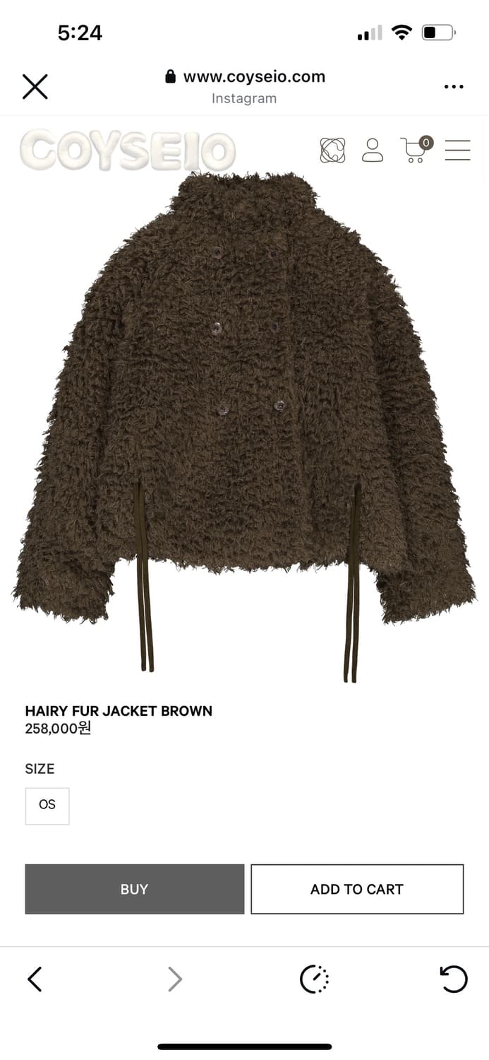 coyseio HAIRY FUR JACKET BROWN 상품이미지1