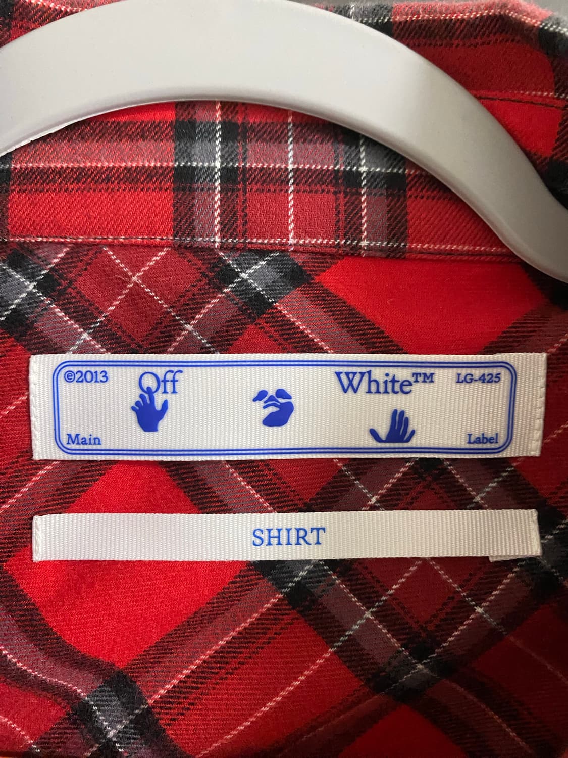 Off-White 빨간색 체크 셔츠 xxl 상품이미지5