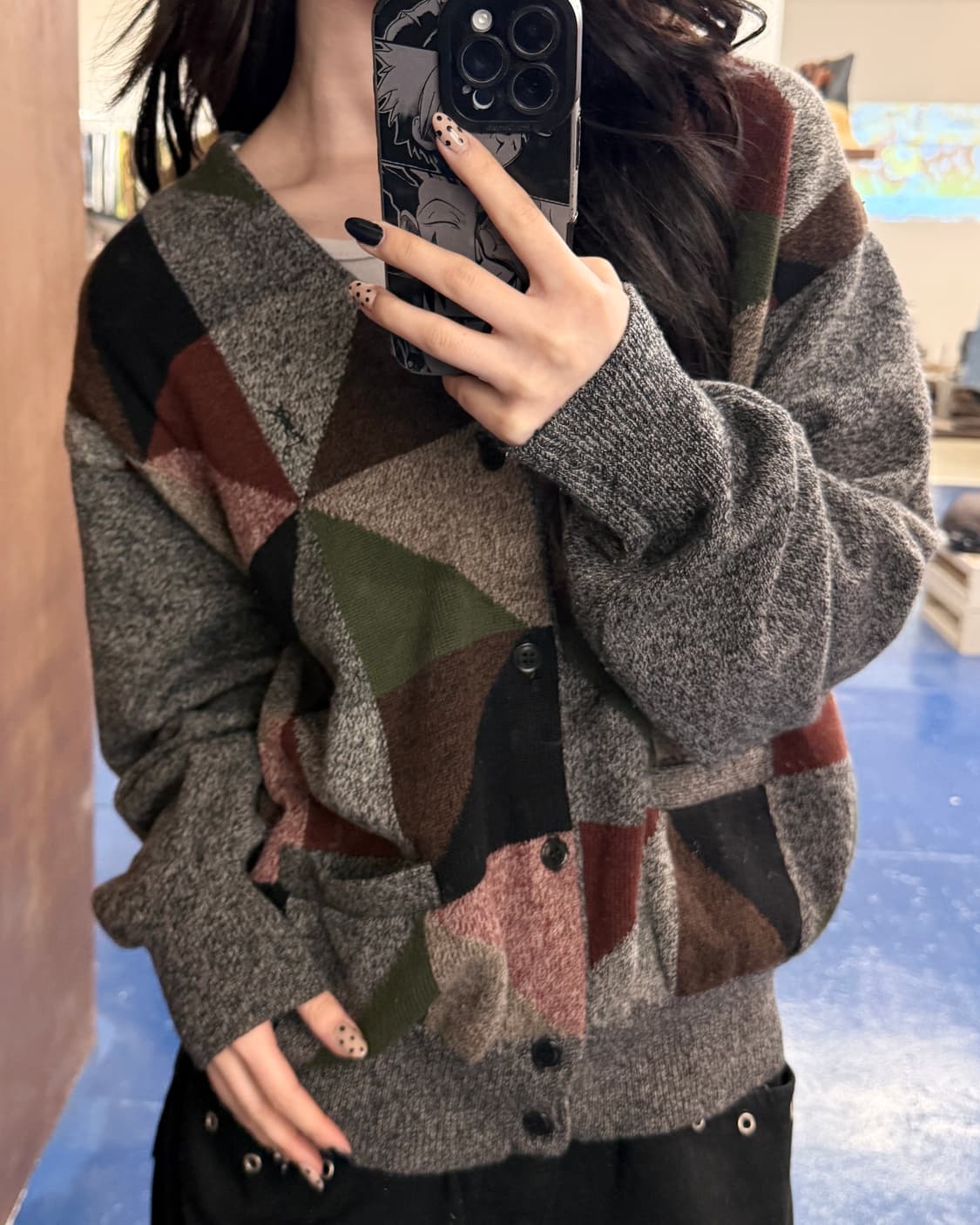 YSL 입생로랑 컬러패턴 가디건 상품이미지1