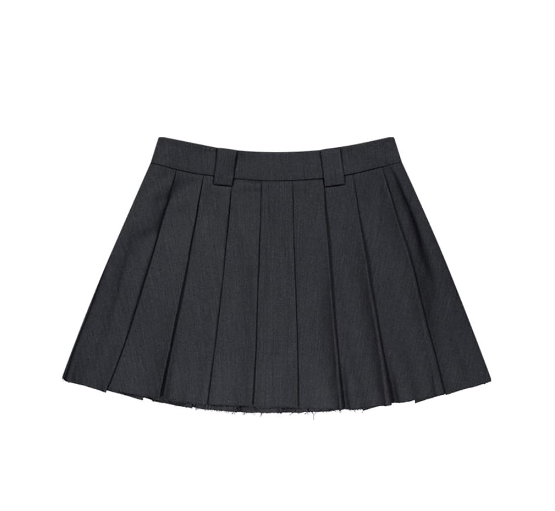 TM SYMBOL PLEATS SKIRT [CHARCOAL] 상품이미지1