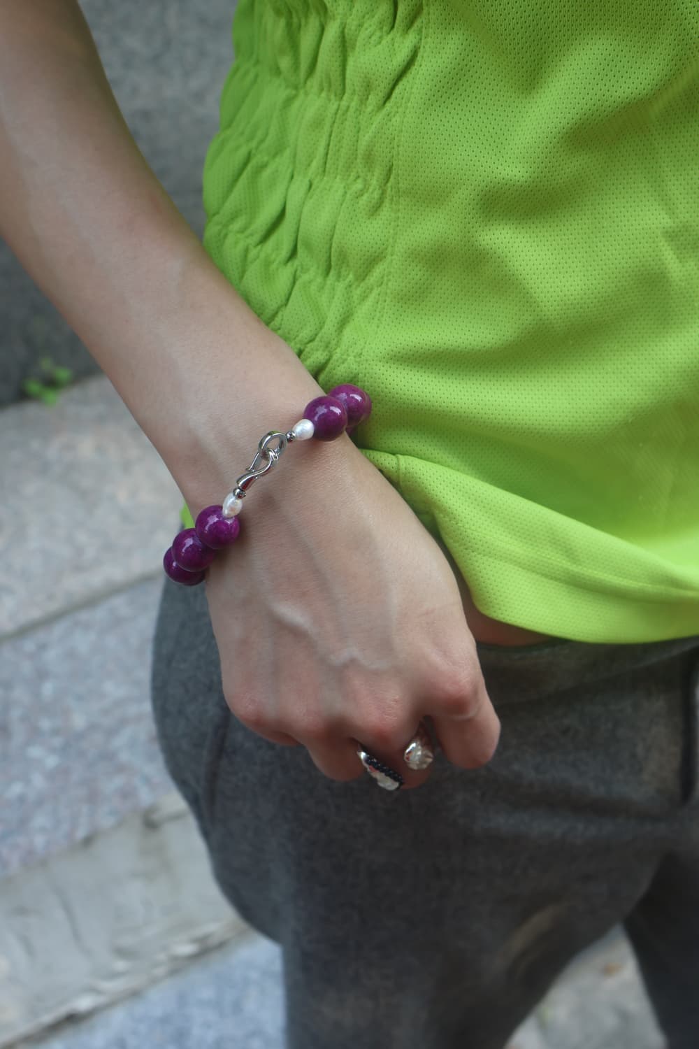 [heureul] violet stone bracelet 상품이미지3