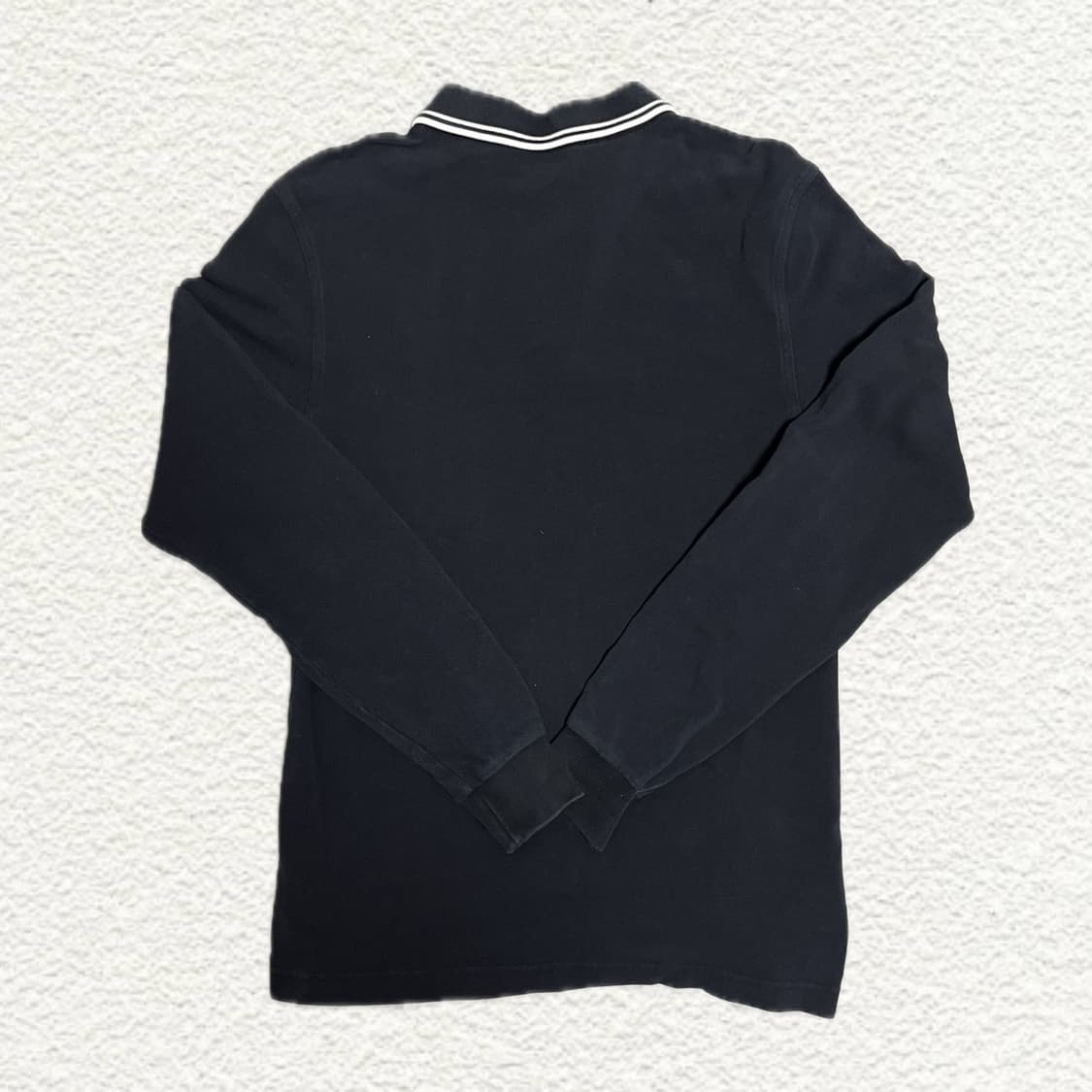 프레드 페리 블랙 트윈팁 긴팔 카라티 S 상품이미지2