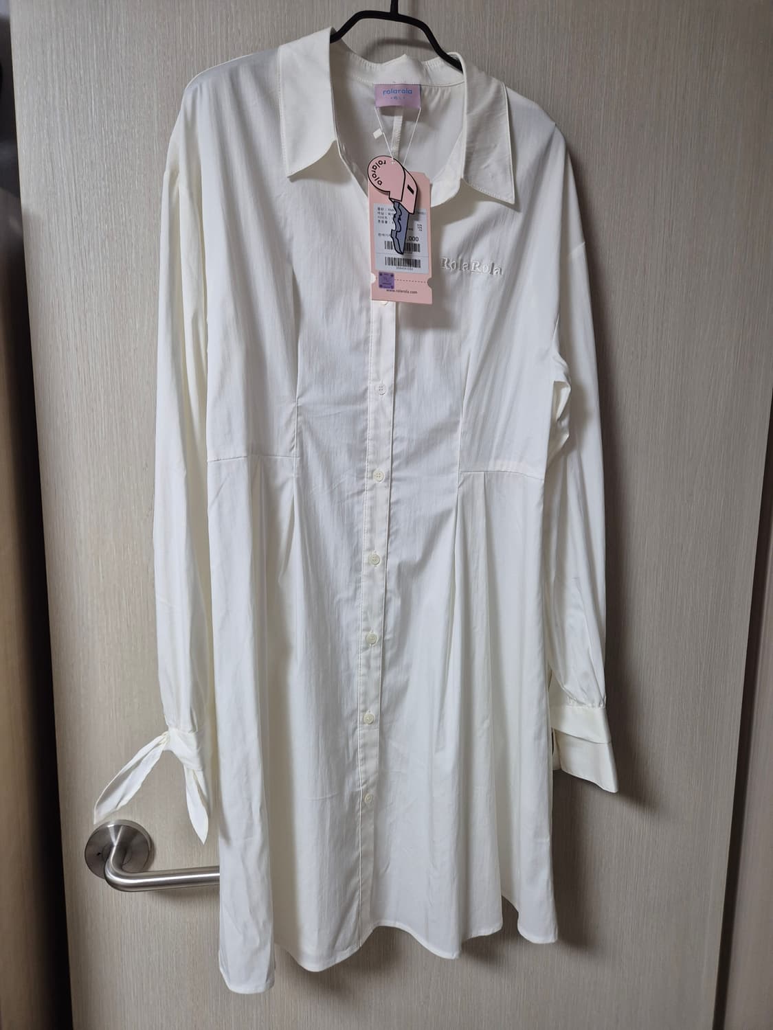 (새제품) 로라로라 라인 셔츠 원피스  M 상품이미지2