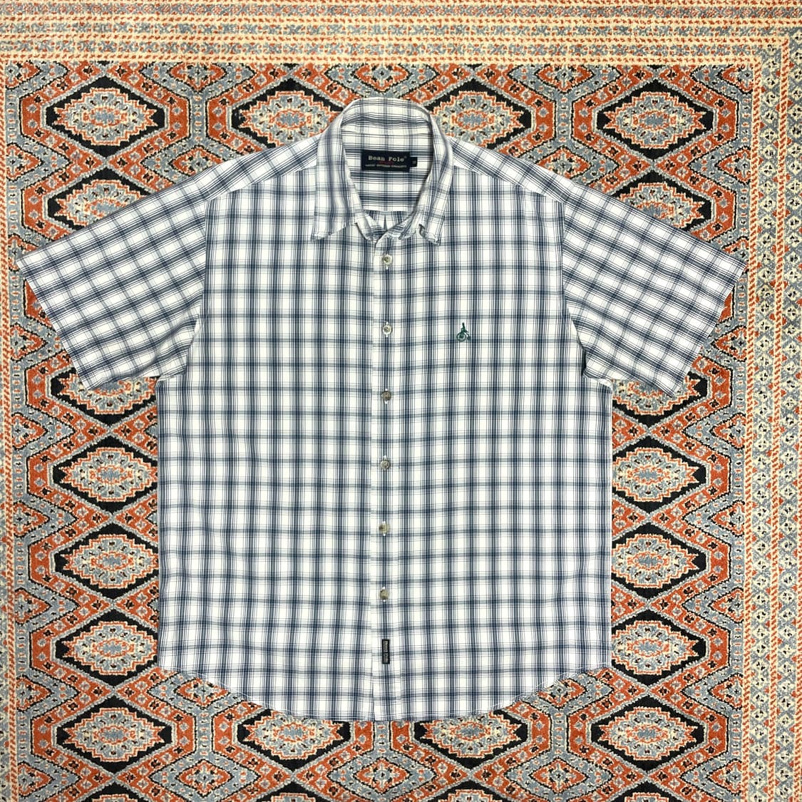 빈폴 스포츠 블루 타탄체크 반팔셔츠  남성95 상품이미지1