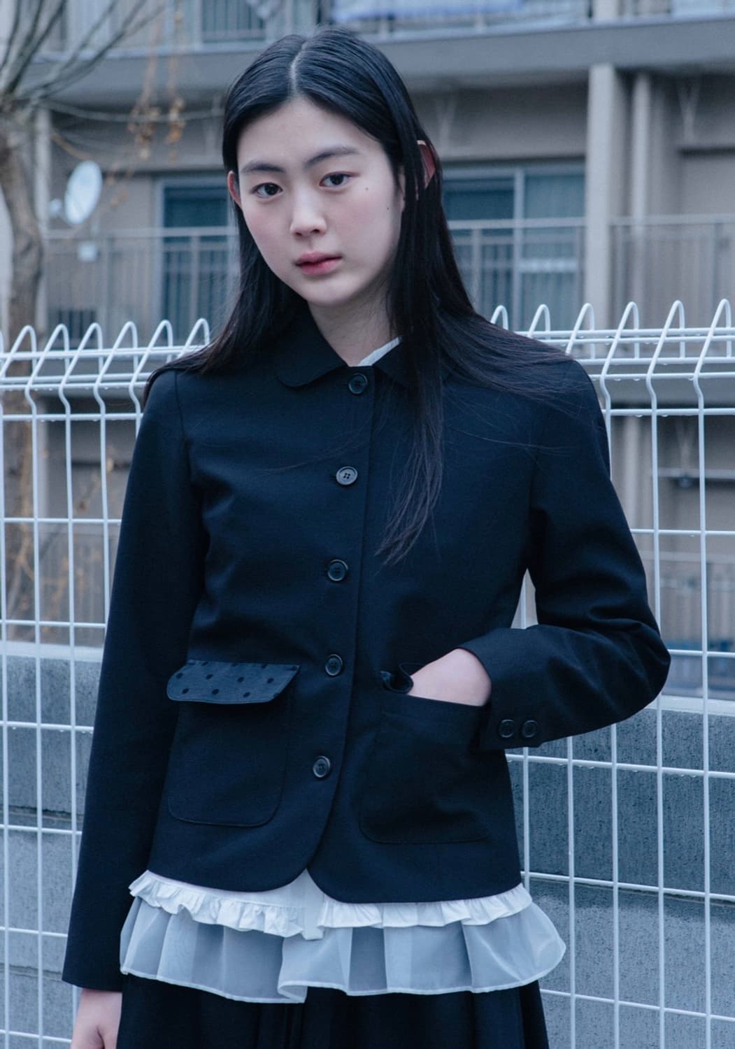[OHESHIO] dot round collar jacket 상품이미지4