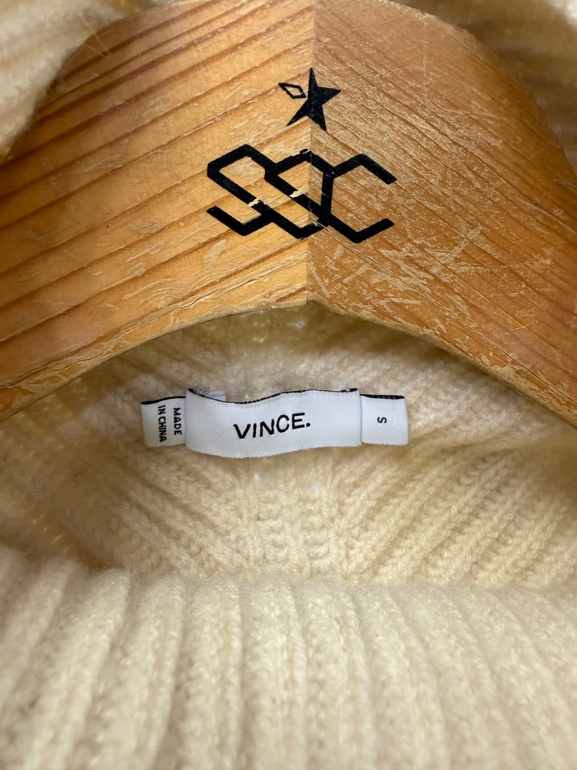 정품) VINCE 빈스 아이보리 골지 니트 탑 S 상품이미지6