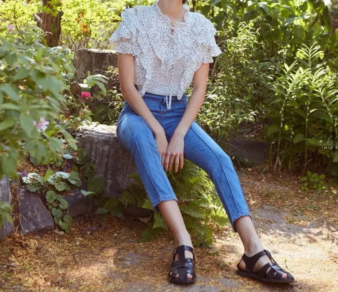 바이탈사인 프릴 윙 블라우스 Dot 상품이미지3