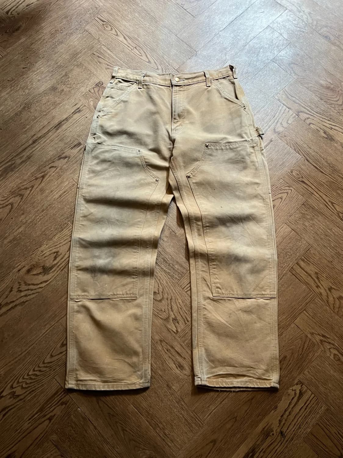 [33]칼하트 Made in USA 브라운 더블니 워크팬츠 상품이미지1