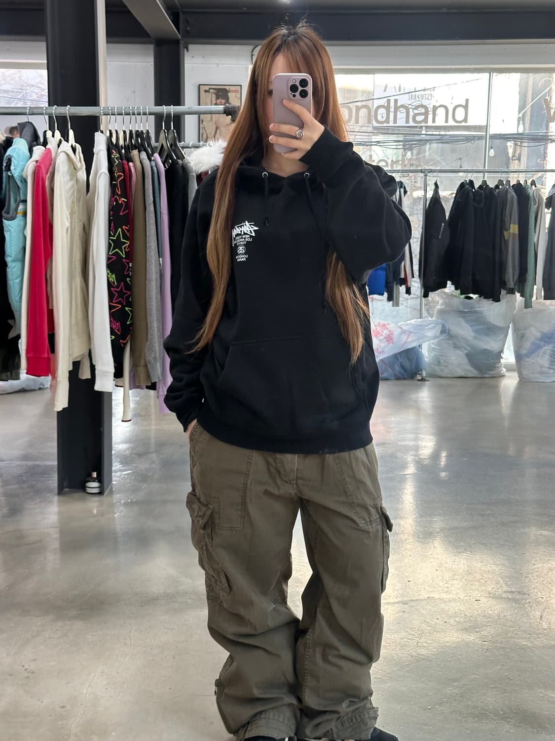 스투시 월드투어 후드티 블랙  상품이미지2