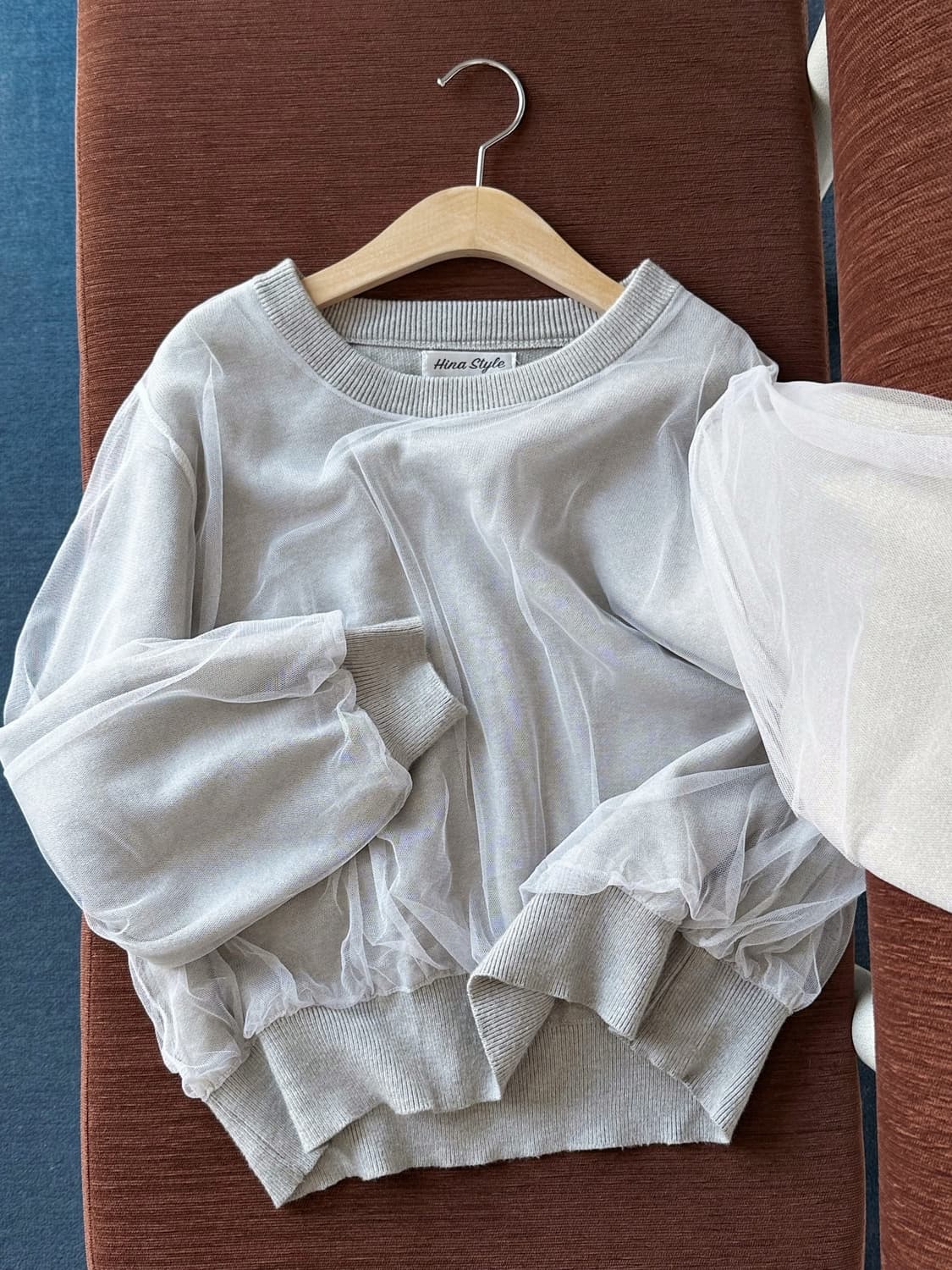 Design meshed knit layer knit P/O 상품이미지1