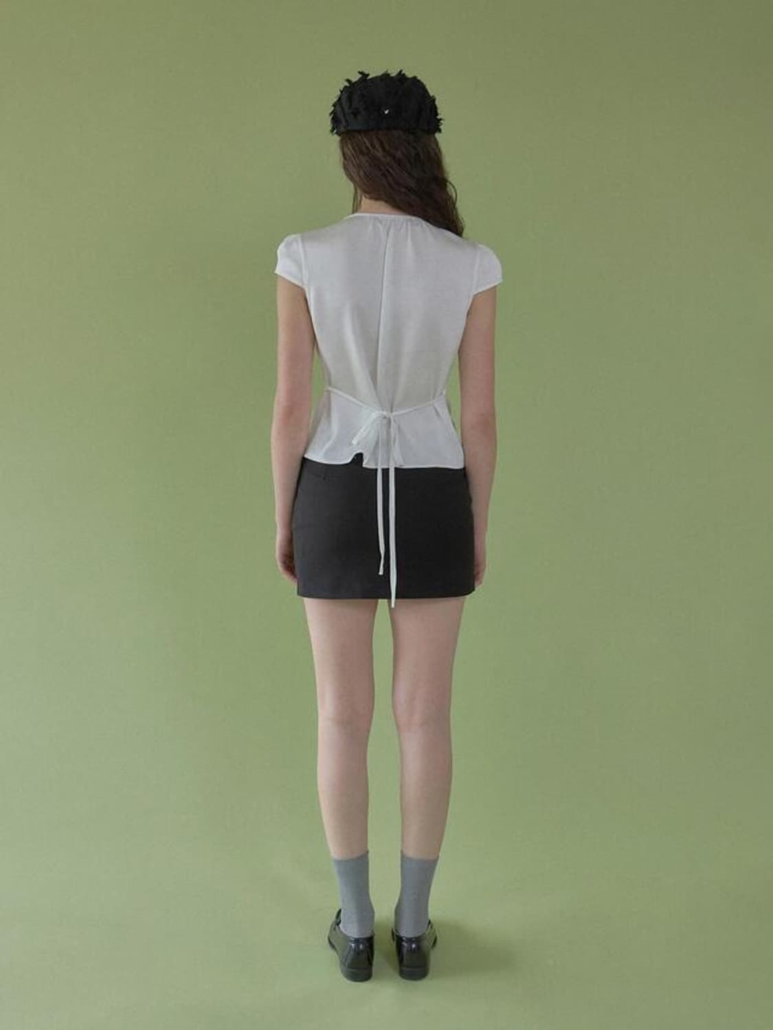 헤더먼트 soft gleam blouse 소프트 글램 블라우스 화이트 상품이미지2