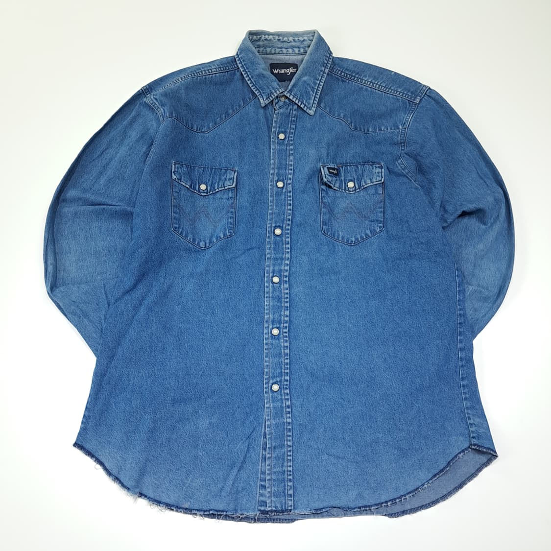 CL395 XL 랭글러 90s 데님 펄스냅 웨스턴 인디고 셔츠 남방 상품이미지1