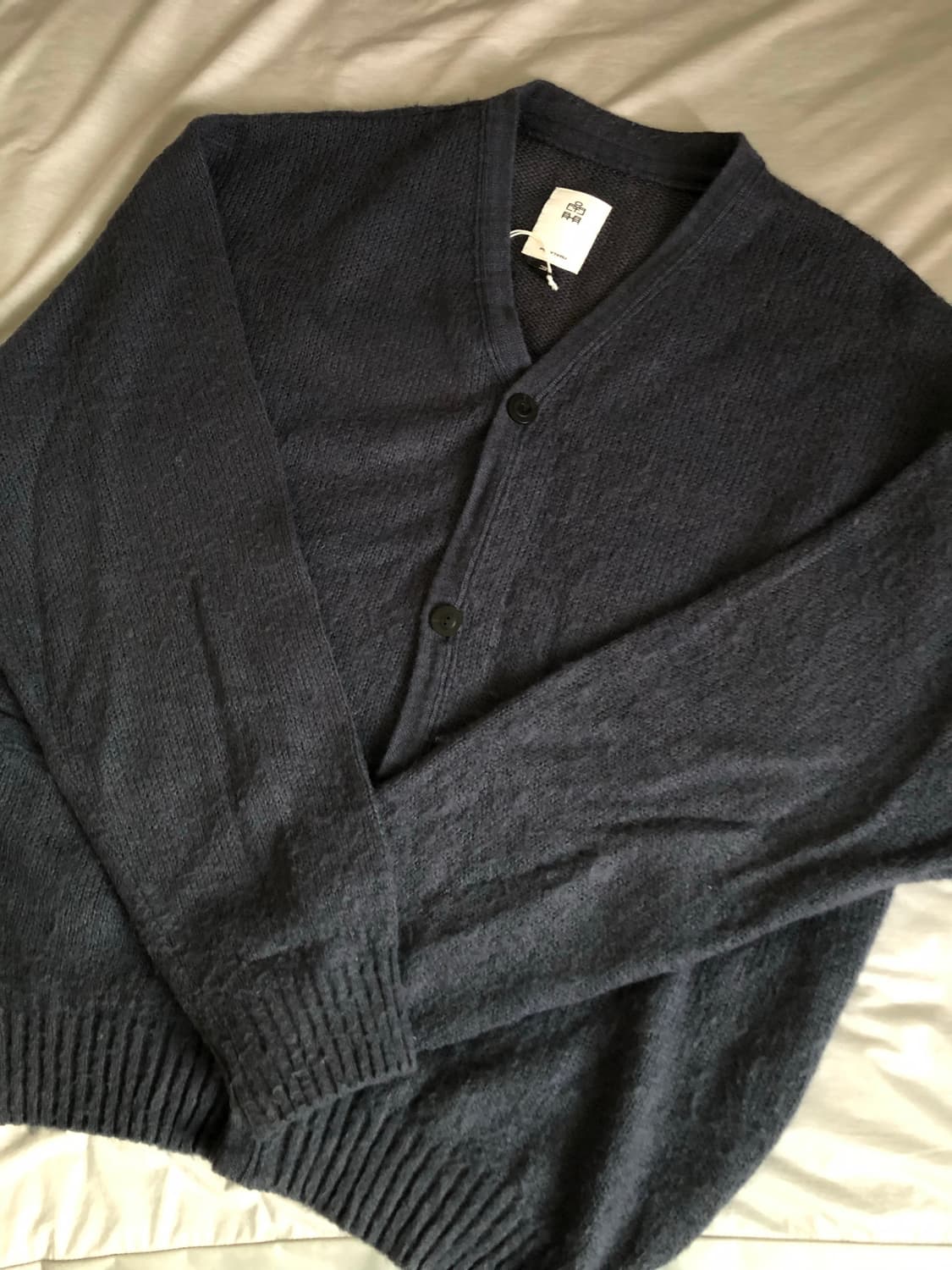 3) 폴리테루 라이트 모헤어 가디건 딥블루 상품이미지1