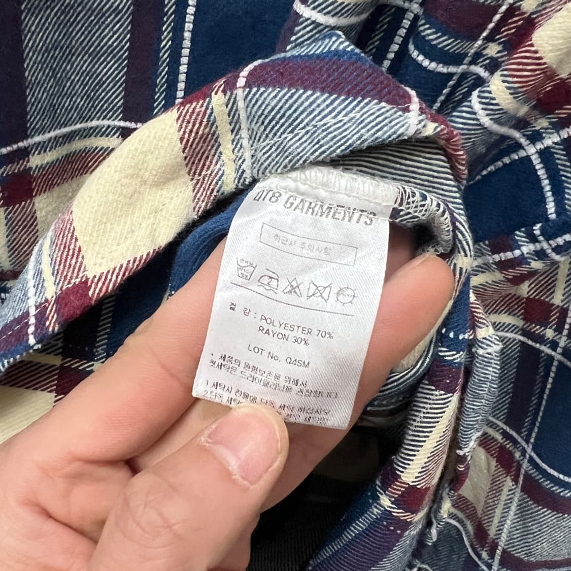 큐티에잇 가먼츠 체크 플란넬 셔츠 남방 XL 상품이미지4