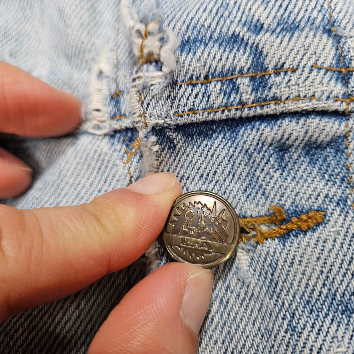 90s 보로 데님 자켓 상품이미지8