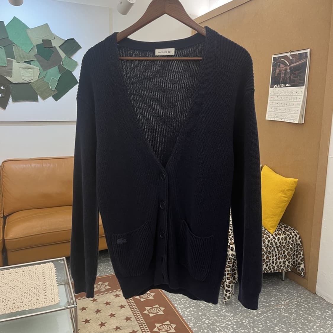 라코스테 모던시크 캐주얼 브이넥 버튼 가디건 S C10450 상품이미지3