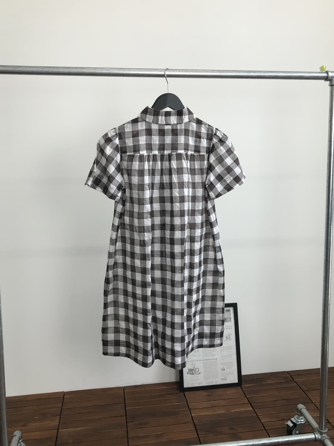 'Vert Dense' Checked Midi Onepiece 상품이미지5