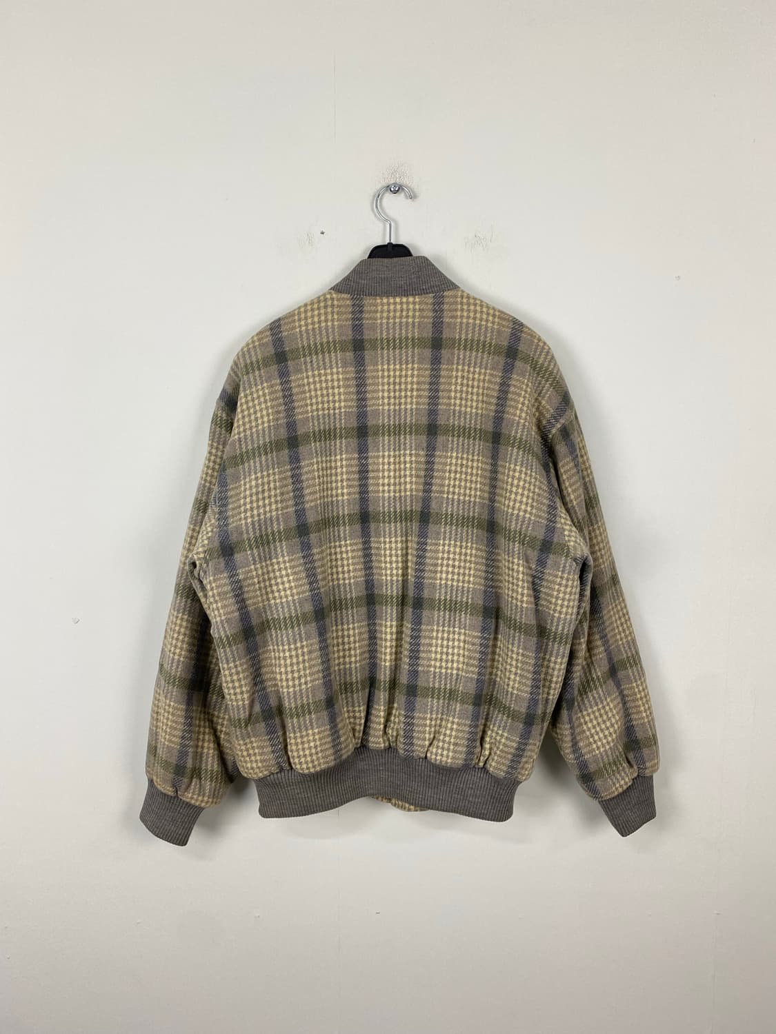 라코스테 빈티지 체크 울 누빔 블루종 자켓 점퍼 M 상품이미지2
