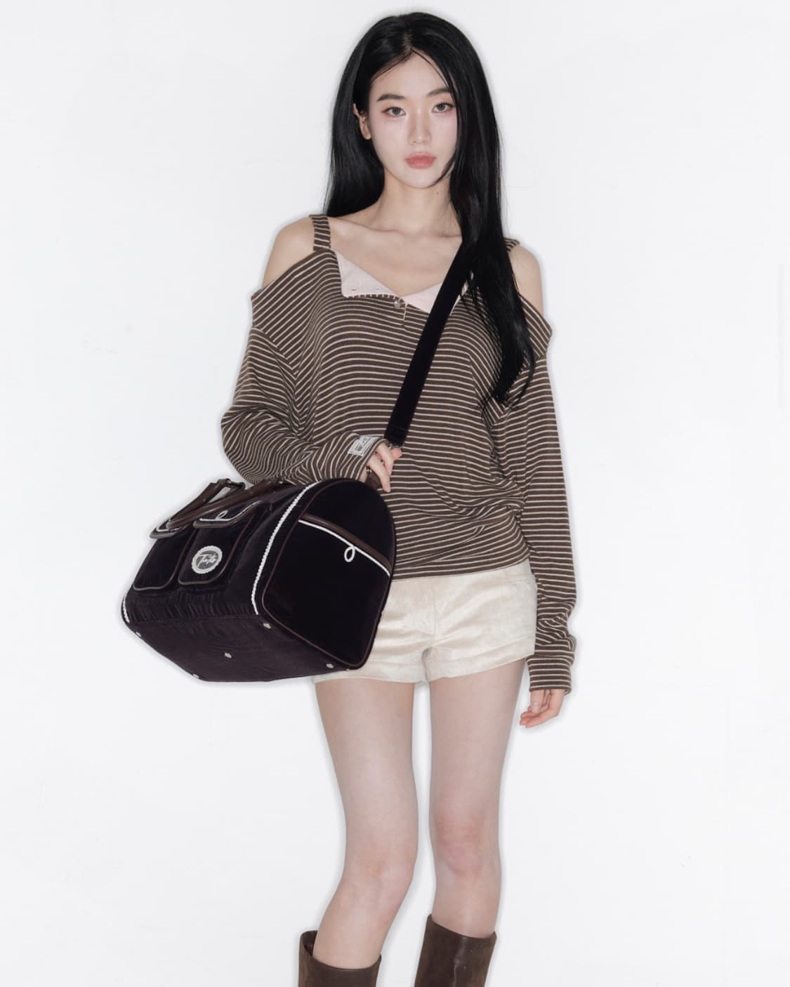 더티스 보스턴백 SCONE VELVET LACE BOSTON BAG 상품이미지2