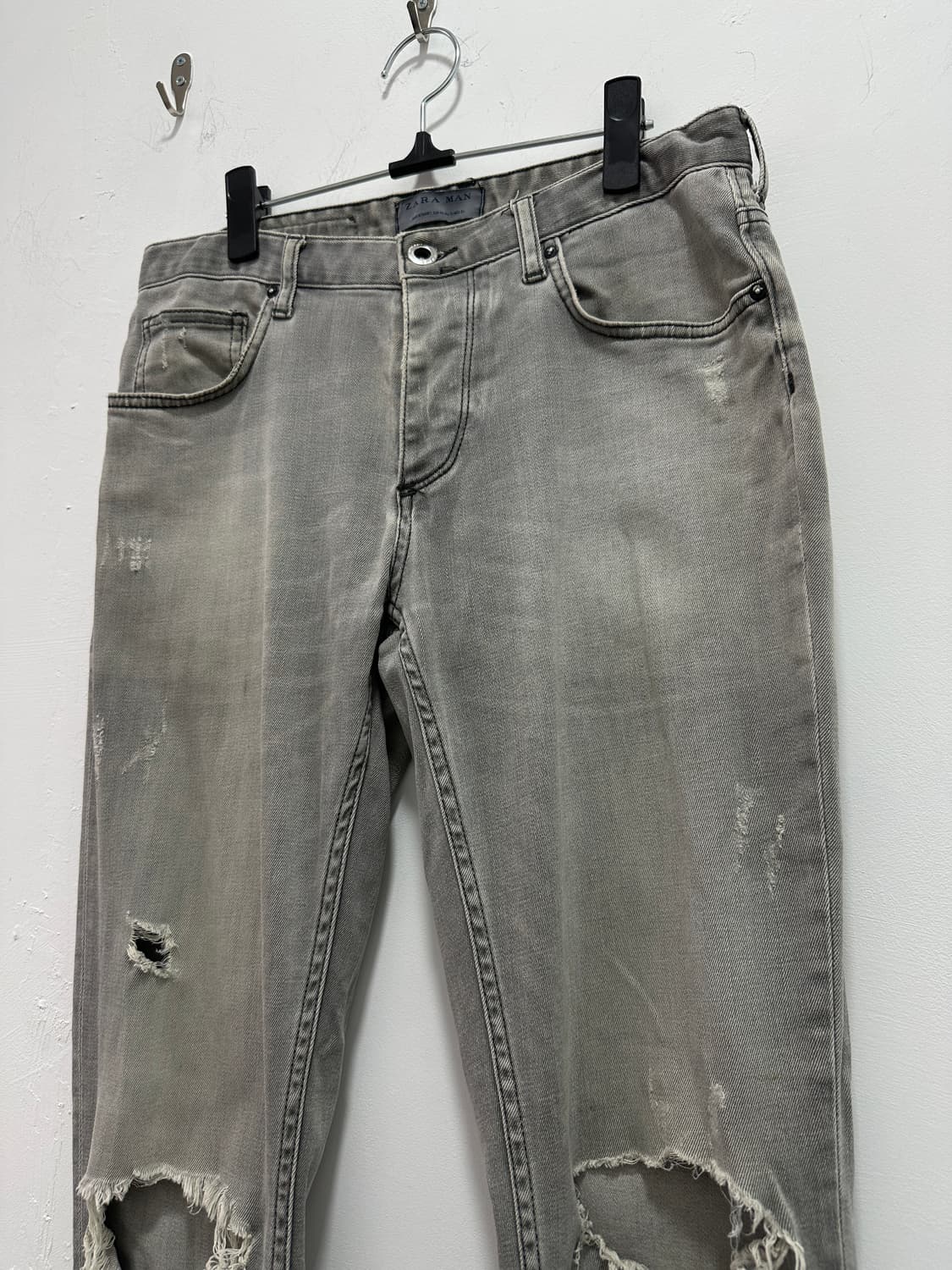 Zara man destroyed gray washing jeans 상품이미지6